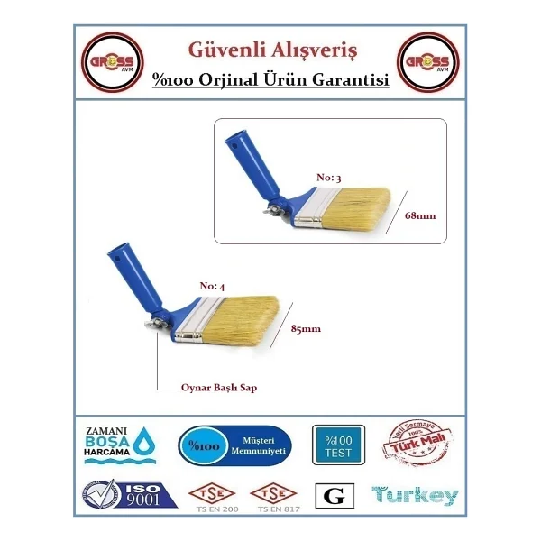 Aldeko Robot Ayarlı Kestirme Boya Fırçası - No: 3 - Görsel 2