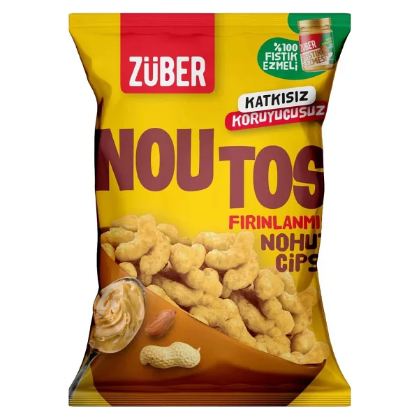Züber Noutos Fıstık Ezmeli Fırınlanmış Nohut Cipsi 55 gr - Görsel 7