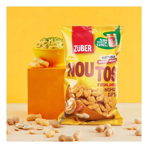 Züber Noutos Fıstık Ezmeli Fırınlanmış Nohut Cipsi 55 gr - Görsel 10