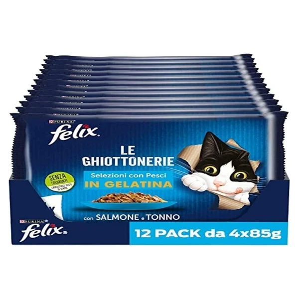 Felix Multipack Somonlu ve Ton Balıklı 4x85 gr 12'li Yetişkin Kedi Yaş Maması - Görsel 3