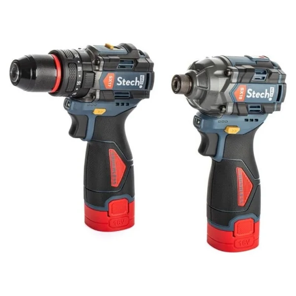Stechend Mini Set SX17+SX18 Darbeli Matkap ve Vidalama 110 W 16V Güçlü Akülü Alet Seti - Görsel 2