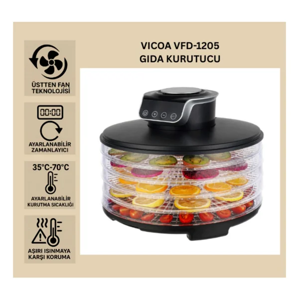 Vicoa VFD-1205 Meyve Kurutma Makinesi - Görsel 9