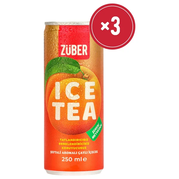 Züber Ice Tea Şeftali Soğuk Çay 250ml x 3 Adet - Görsel 6