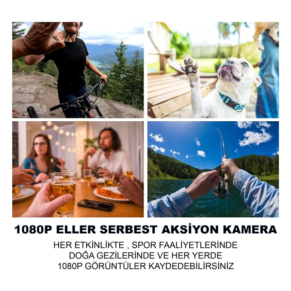 Robeve Mini Wifi Aksiyon Kamerası 1080P Giyilebilir Aksiyon Kamera - Su Geçirmez Tasarım - Ses ve Görüntü - Motorsiklet Görüntü Kaydı - Aksiyon Görüntü Kaydı - Görsel 2