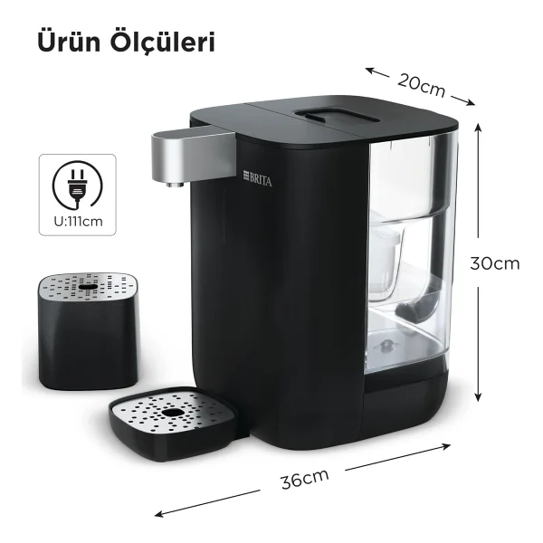 Brita Cube Tezgah Üstü Sıcak Soğuk Arıtmalı Siyah Su Sebili - Görsel 10
