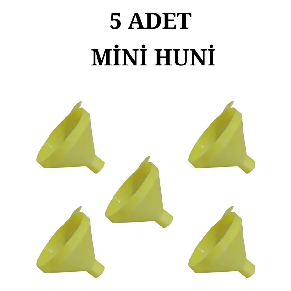 5 Adet Pratik Çok Amaçlı Sarı Kolonya Parfüm Yağ Şişesi Doldurma Hunisi Mini Huni - Görsel 3