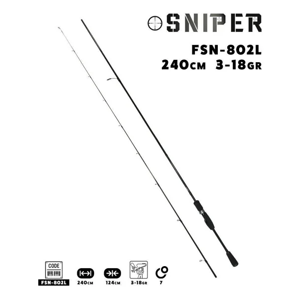 Fujin Sniper 240 cm 3-18 gr 2 Parçalı Spin Kamış - Görsel 3