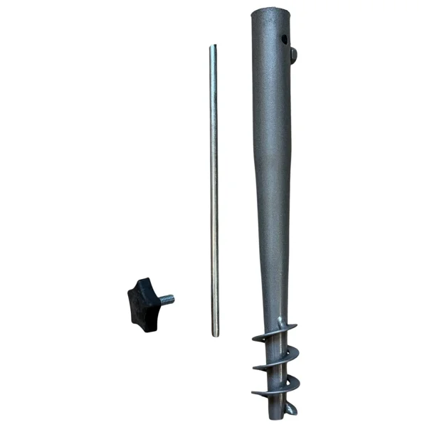 Tok Pazar Burgulu Metal Sıkma Aparatlı Plaj Şemsiye Kazığı 32 cm - Görsel 4