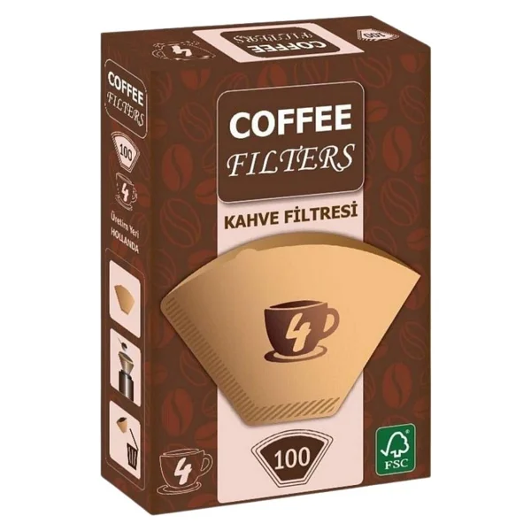 Coffee Filters Caffeo No4 100 Adet Kahve Filtre Kağıdı x 3 Adet - Görsel 2