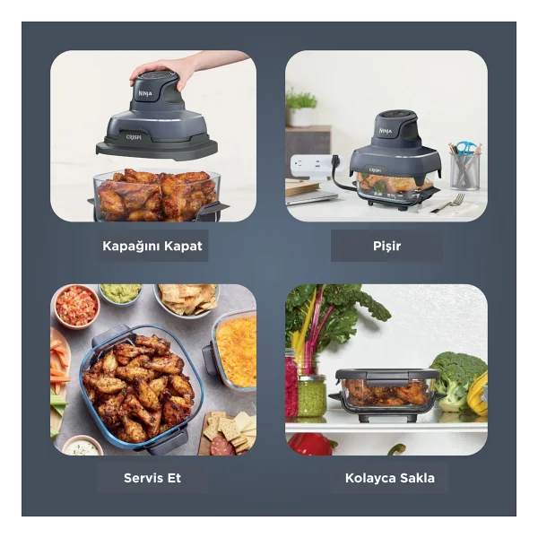 Ninja Crispi 4in1 Gri Yağsız Fritöz - Görsel 5
