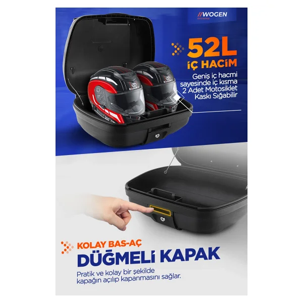 Wogen WG52 Premium 52 lt Motosiklet Çantası - Görsel 2