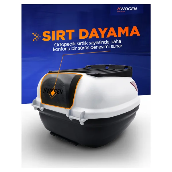 Wogen WG52 Premium 52 lt Beyaz Motosiklet Çantası - Görsel 2