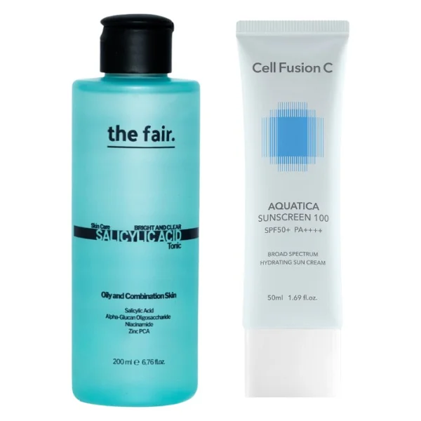 the fair. Yağlı Akneye Yatkın Cilt Salisilik Asit Tonik 200 ml ve SPF 50+/PA Aquatica Güneş Kremi 50 ml - Görsel 2