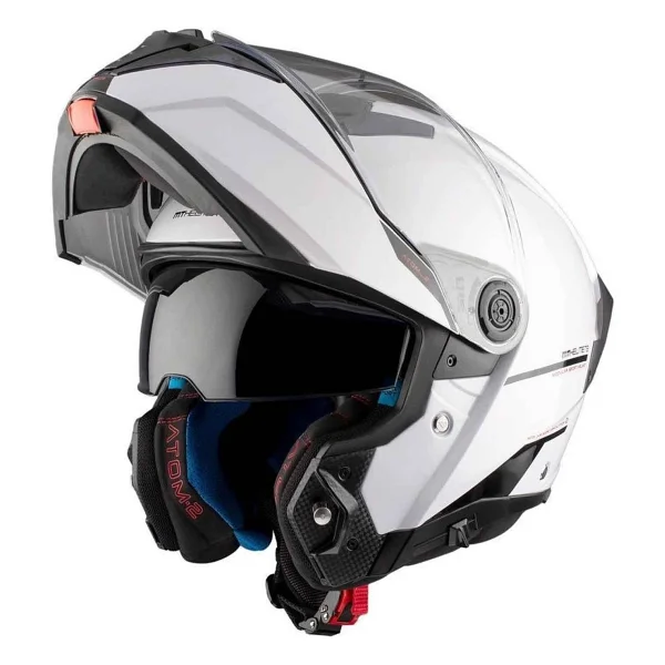 MT Atom 2 SV Çene Açılır Parlak Beyaz Motor Kaskı - Görsel 4
