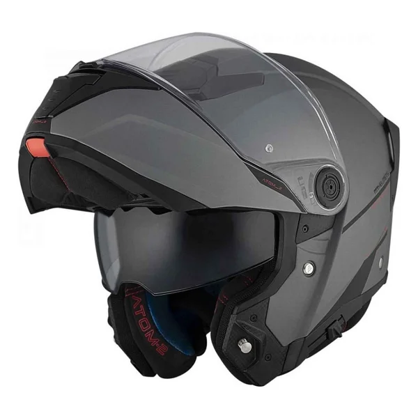 MT Atom 2 SV Çene Açılır Mat Titanyum Motor Kaskı - Görsel 2