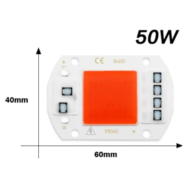 220V 50W Grow Led Full Spectrum Cob Led (Bitki Yetiştirme Ledi) - Görsel 3