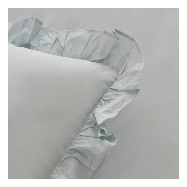Karaca Home Pure Ruffle Açık Mavi Çift Kişilik Nevresim Takımı - Görsel 6
