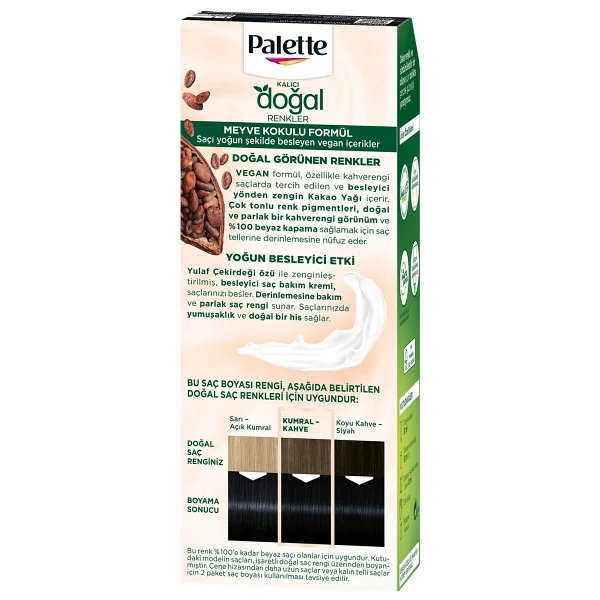 Palette Kalıcı Doğal Renkler 1.1 Gece Mavisi Saç Boyası - Görsel 4