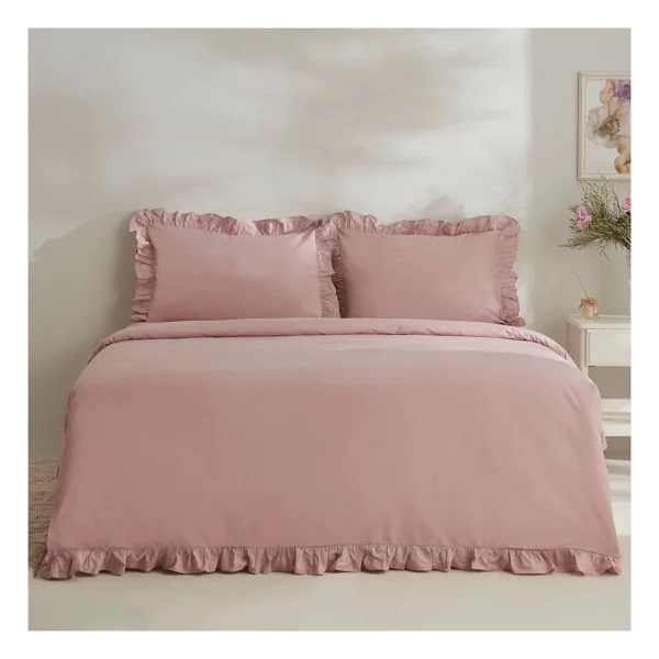 Karaca Home Pure Ruffle Pudra Çift Kişilik Nevresim Takımı - Görsel 8