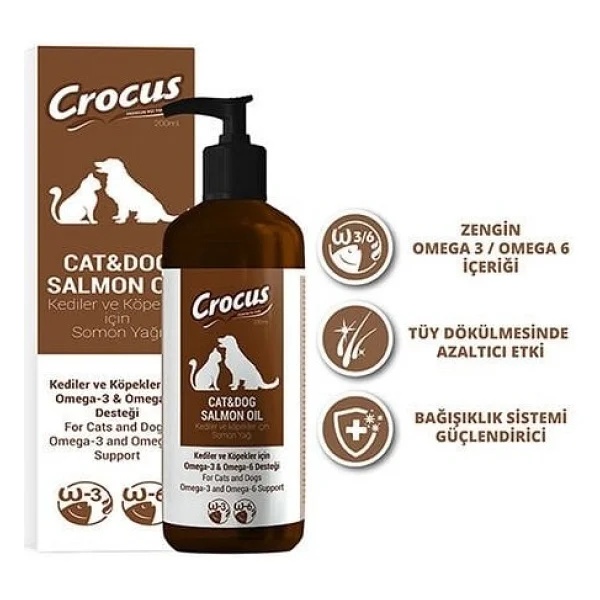 Crocus 200 ml Köpek ve Kediler için Somon Yağı - Görsel 8