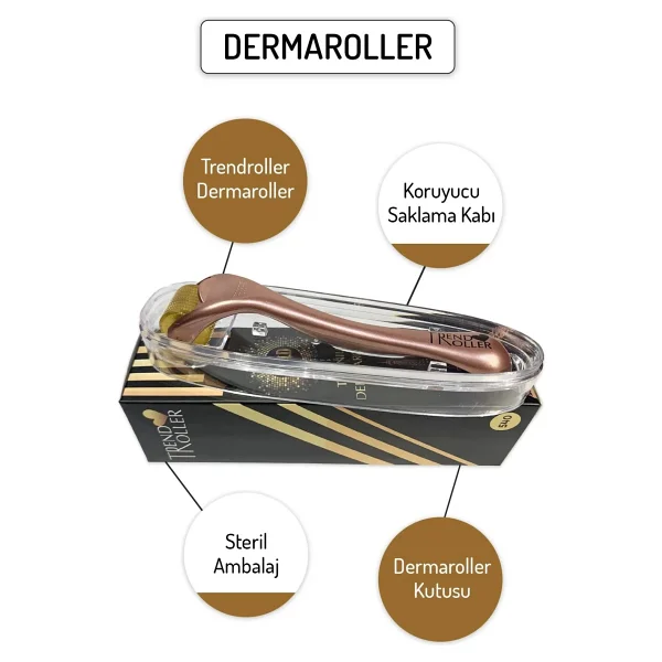 Trendroller Dermaroller 1.00mm Titanyum 540 Iğne Orijinal Derma Roller - Görsel 2
