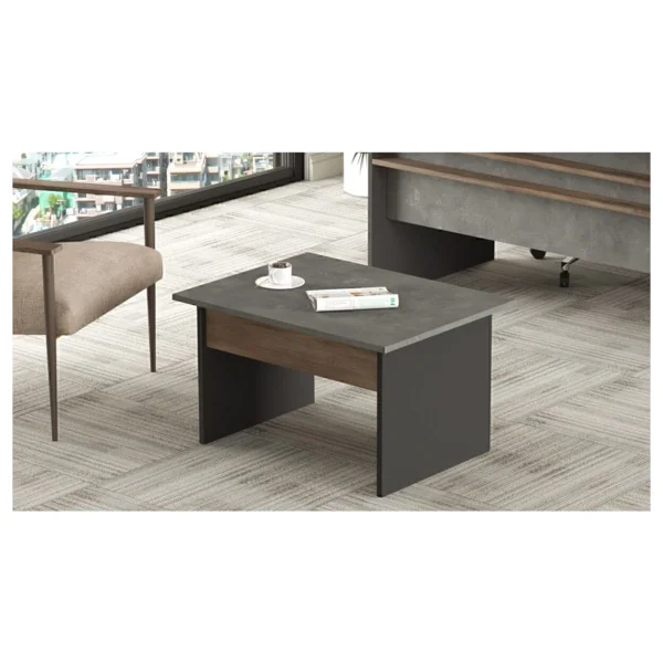Navaris B Ofis Sehpası 80CMx60CM Kahve-Beton-Antrasit Nav2-Cga - Görsel 3