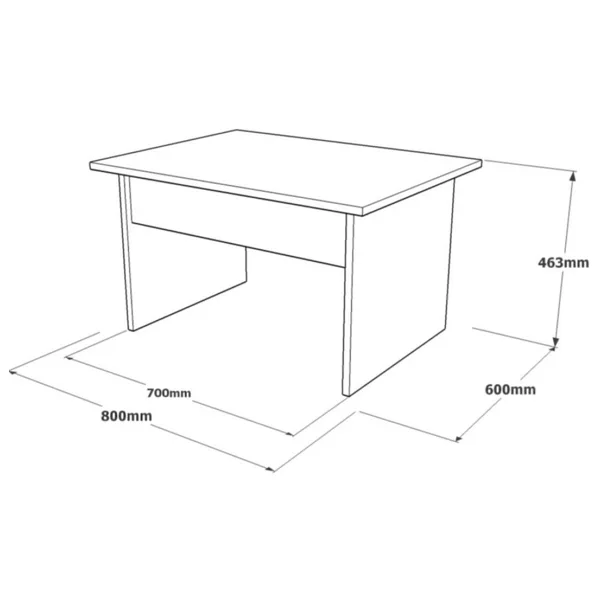 Navaris B Ofis Sehpası 80CMx60CM Kahve-Beton-Antrasit Nav2-Cga - Görsel 4