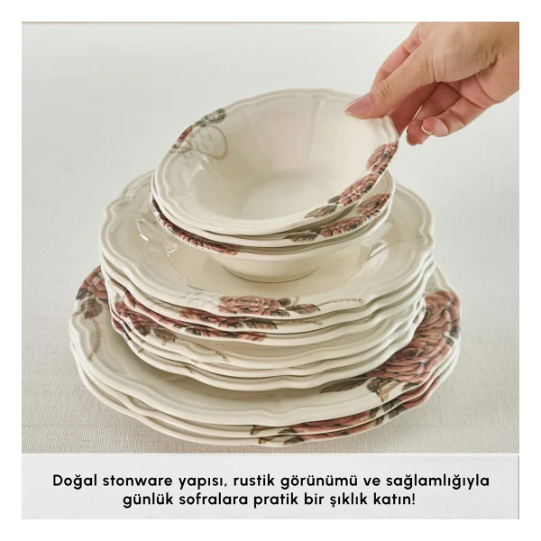 Karaca Roselle 24 Parça 6 Kişilik Yemek Takımı - Görsel 5