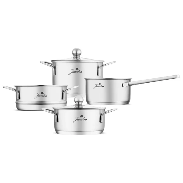 Jumbo New Baby Steel 6 Parça Mini Çelik Tencere Seti - Görsel 2