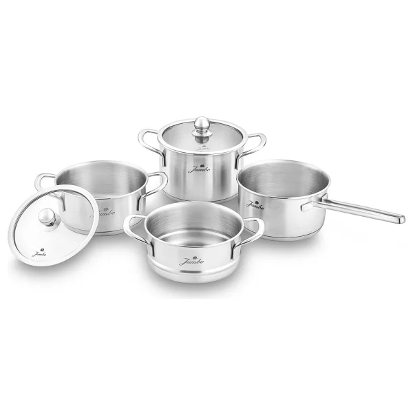 Jumbo New Baby Steel 6 Parça Mini Çelik Tencere Seti - Görsel 3