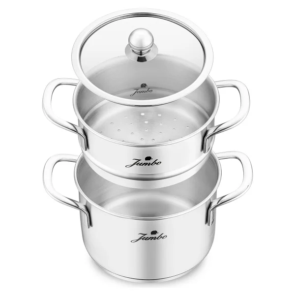 Jumbo New Baby Steel 6 Parça Mini Çelik Tencere Seti - Görsel 4