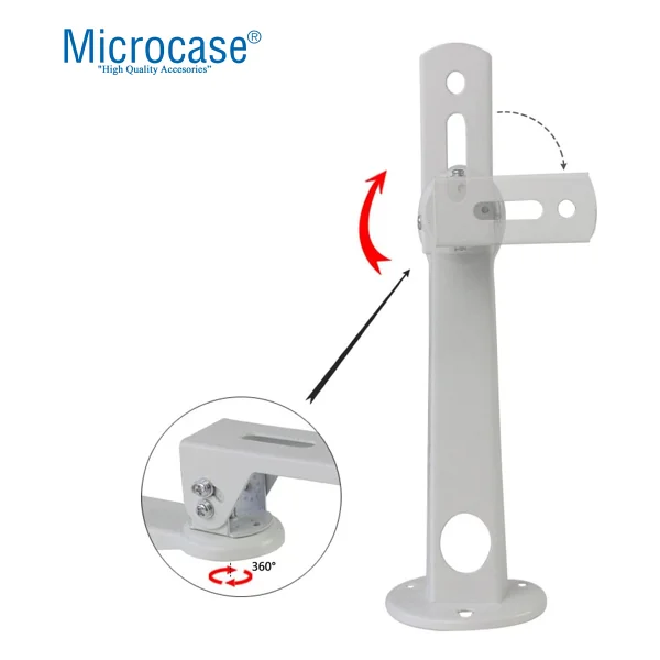 Microcase Metal Döner Başlıklı Cctv Kamera Projeksiyon Duvara Monte Askı Aparatı - BEYAZ AL5283 - Görsel 2