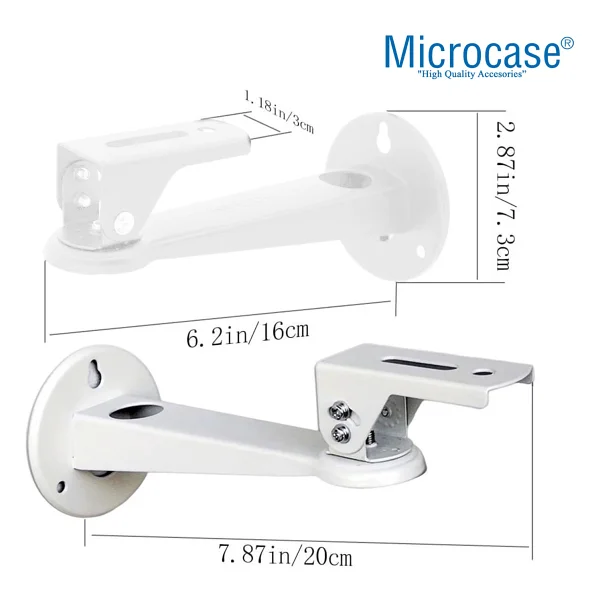 Microcase Metal Döner Başlıklı Cctv Kamera Projeksiyon Duvara Monte Askı Aparatı - BEYAZ AL5283 - Görsel 3