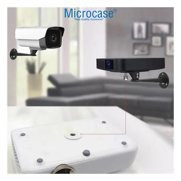 Microcase Metal Döner Başlıklı Cctv Kamera Projeksiyon Duvara Monte Askı Aparatı - BEYAZ AL5283 - Görsel 6