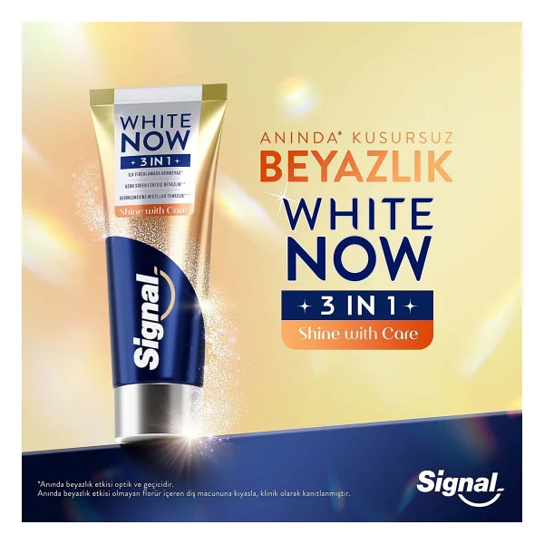 Signal White Now 3 in 1 Shine with Care 75 ml Florürlü Diş Macunu - Görsel 4