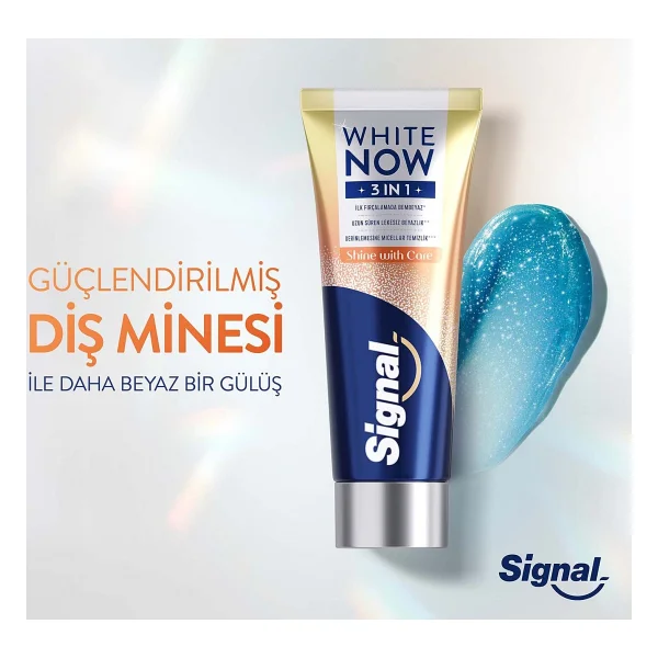 Signal White Now 3 in 1 Shine with Care 75 ml Florürlü Diş Macunu - Görsel 5