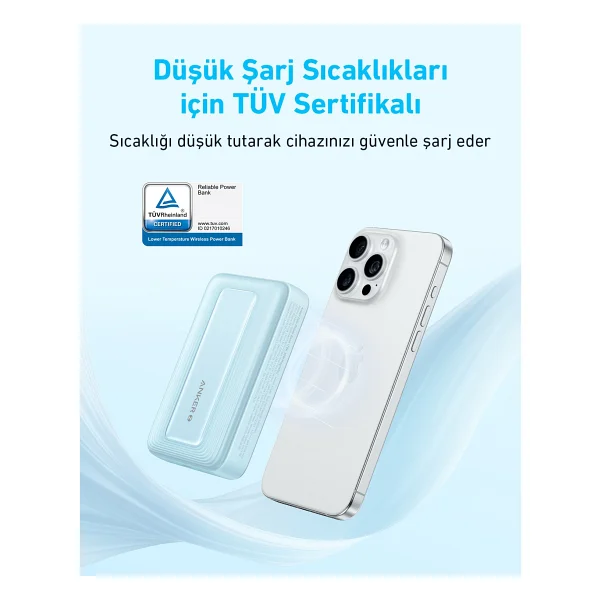 Anker Zolo A1684 Siyah 10000 mAh Hızlı Şarj MagSafe Powerbank - Görsel 5