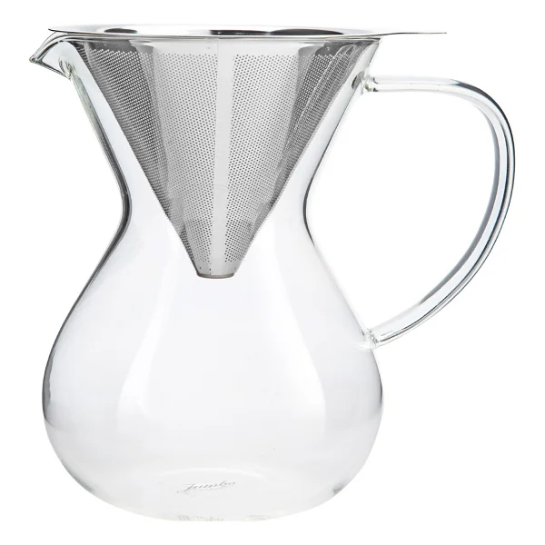 Jumbo Glory 850 ml Cam Çelik Süzgeçli Kahve Demleme Ekipmanı - Görsel 3