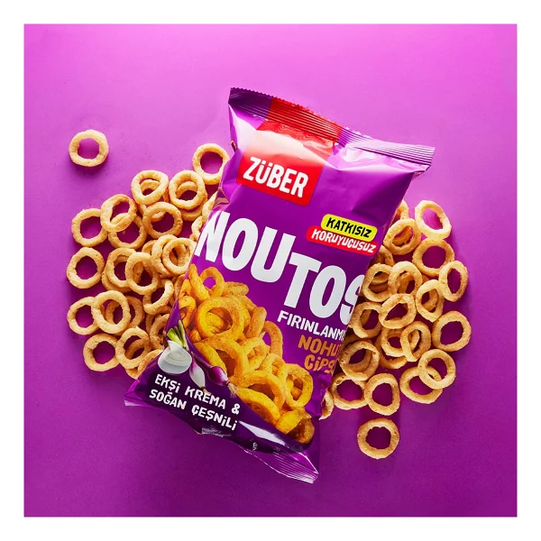 Züber Noutos Ekşi Krema ve Soğanlı Fırınlanmış Nohut Cipsi 55 gr - Görsel 3