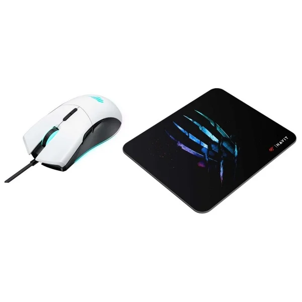 Havit Gamenote MS1037CM Beyaz RGB Optik Kablolu Oyuncu Mouse + Mouse Pad - Görsel 3