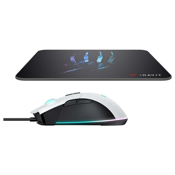 Havit Gamenote MS1037CM Beyaz RGB Optik Kablolu Oyuncu Mouse + Mouse Pad - Görsel 4