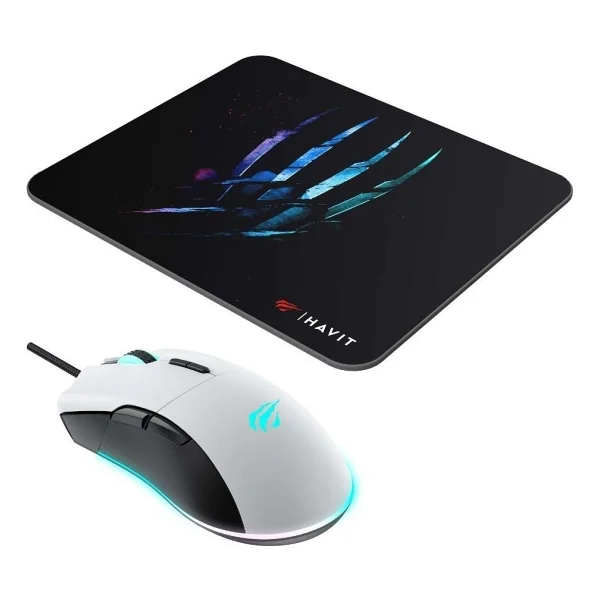 Havit Gamenote MS1037CM Beyaz RGB Optik Kablolu Oyuncu Mouse + Mouse Pad - Görsel 5