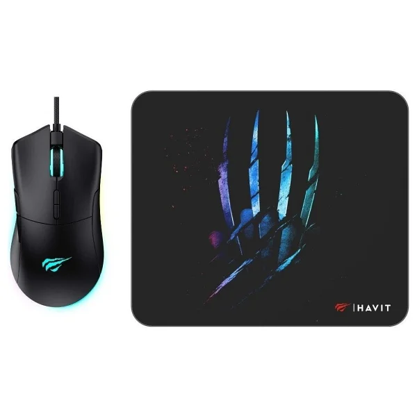 Havit Gamenote MS1037CM Siyah RGB Optik Kablolu Oyuncu Mouse + Mouse Pad - Görsel 7