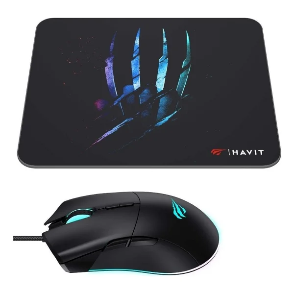 Havit Gamenote MS1037CM Siyah RGB Optik Kablolu Oyuncu Mouse + Mouse Pad - Görsel 2