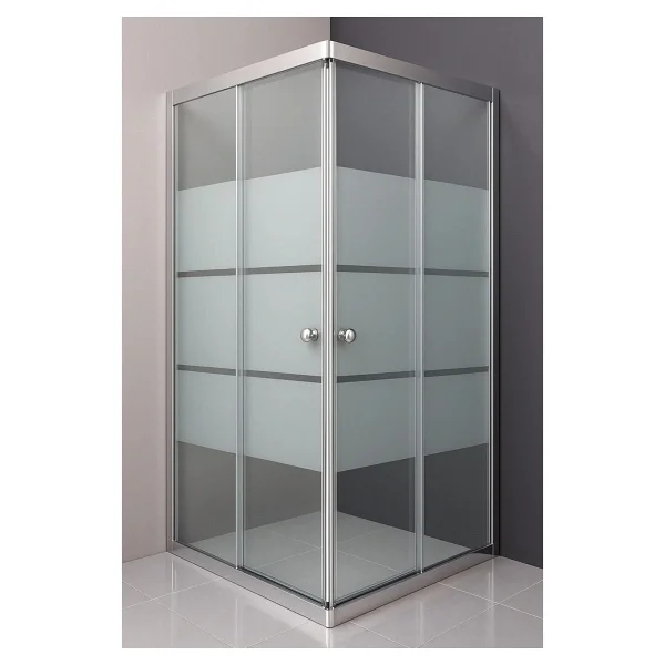 Durul Duşakabin Kare Parlak Profil Kumlama Box Desen Cam - 90 x 90 cm - Görsel 5