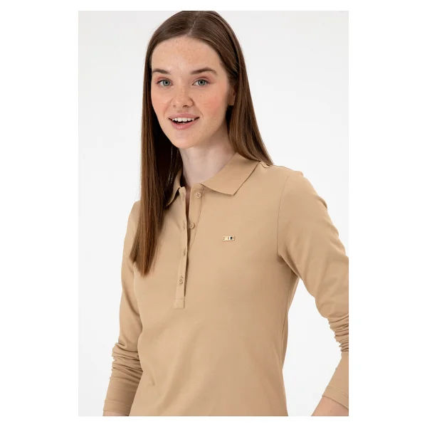 U.S. Polo Assn 50313593 Uzun Kollu Polo Yaka Kadın Tişört - Görsel 8