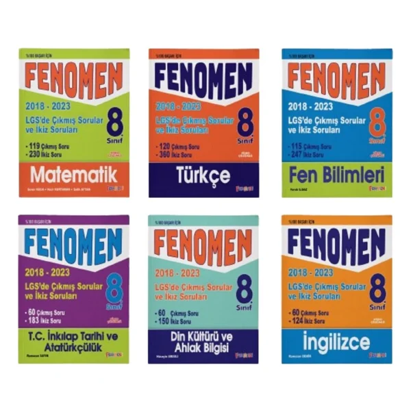 Fenomen Okul Yayınları 8. Sınıf LGS Çıkmış Sorular ve İkiz Sorular Seti (6 Kitap) - Görsel 3