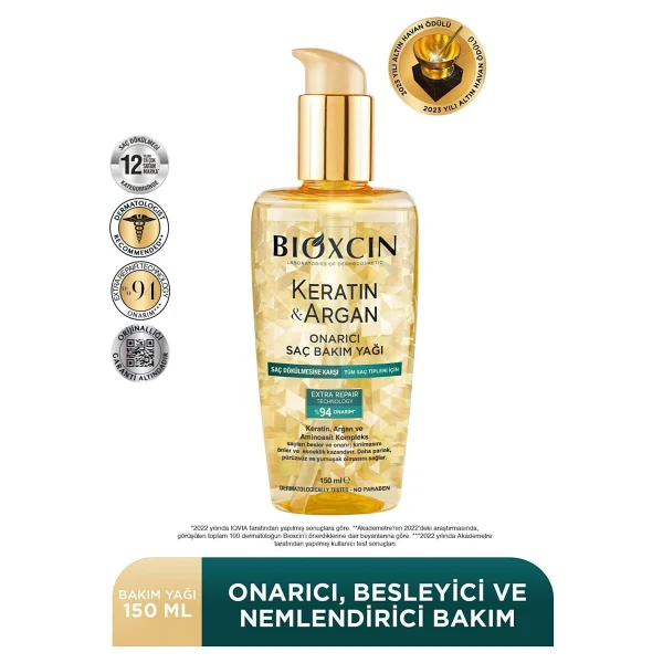 Bioxcin Keratin & Argan Onarıcı 150 ml 3 Adet Saç Bakım Yağı - Görsel 7