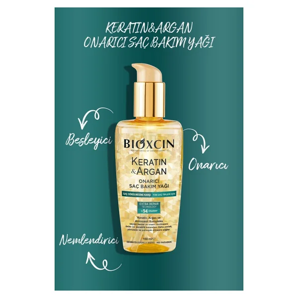 Bioxcin Keratin & Argan Onarıcı 150 ml 3 Adet Saç Bakım Yağı - Görsel 4