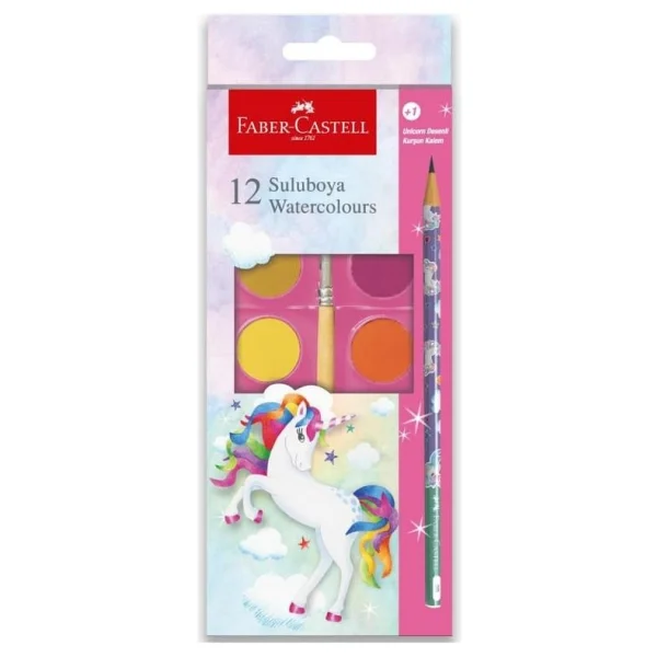 Faber-Castell Unicorn Büyük Boy 12'li Sulu Boya - Görsel 3